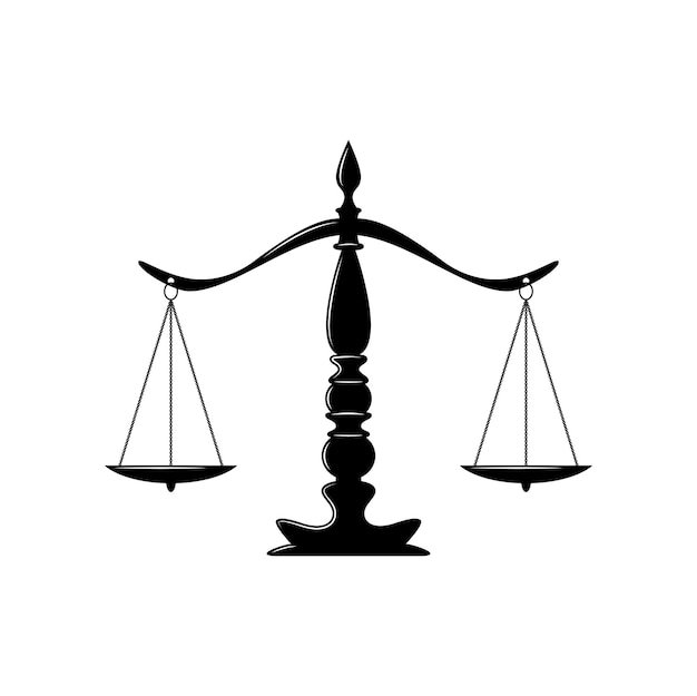 Themis schalen geïsoleerd symbool van recht en gerechtigheid