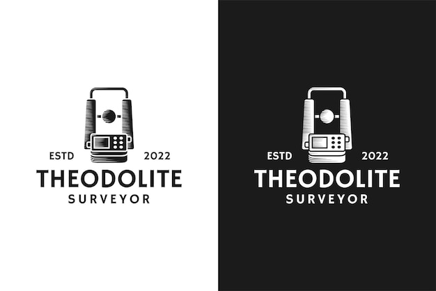 Theodoliet-logo-ontwerp in retrostijl