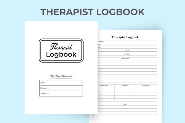 Therapist patient info kdp interior journal daily therapist development planner and task tracker template kdp interior log book therapist client planner and daily action tracker notebook interior