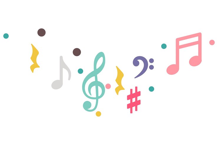 Vector 白い背景に多くの音符とシンボルがあります