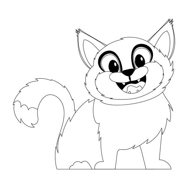 There is an adorable and amusing cat with red fur sitting right there Childrens coloring page