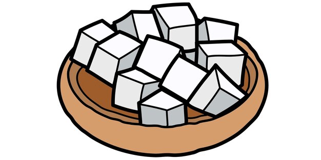 there is a bowl of sugar cubes on a plate