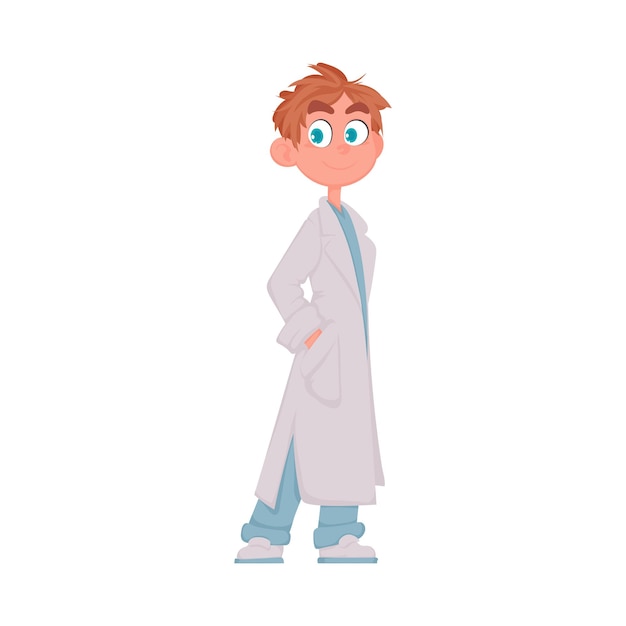 Vector there is a man who is kind and goodlooking and he wears clothes like a doctor vector illustration