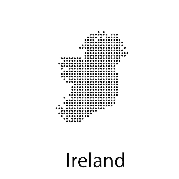 There is a map of Ireland country vector illustration