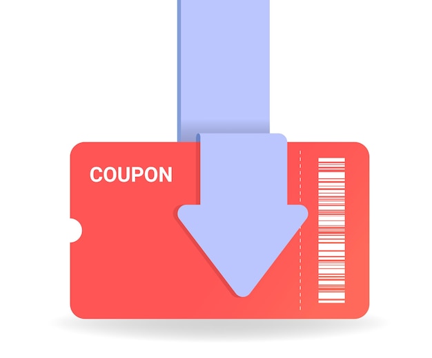 Vettore ci sarà un evento coupon in cui puoi ottenere vari sconti, illustrazione, set di carte, evento freccia