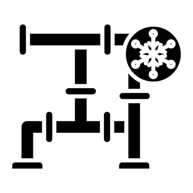 Thermal Shock Glyph Solid Zwarte illustratie