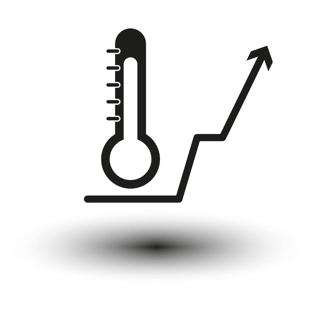 Икона графика термометра изображение повышающейся температуры Символ измерения тепла Климат