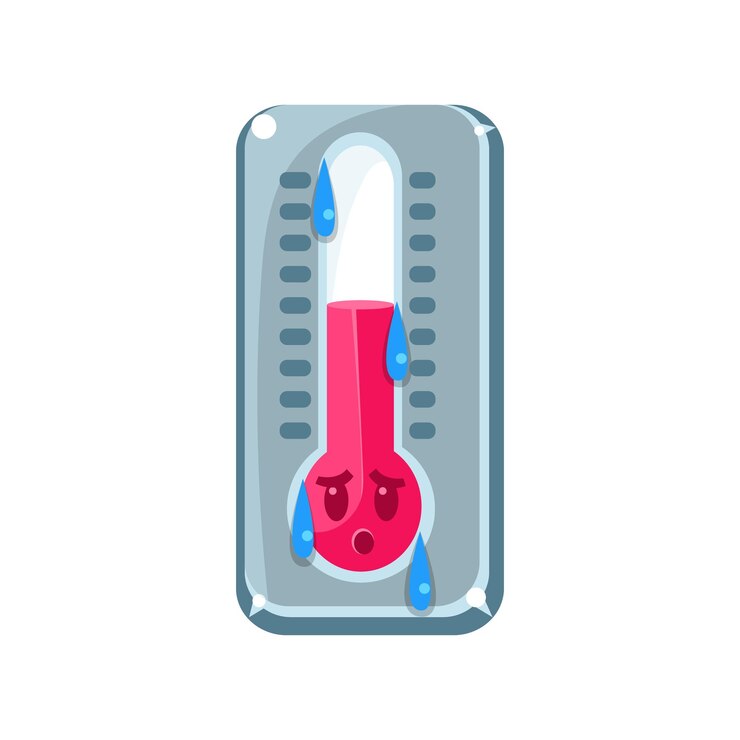 Vector thermometer heating and sweating