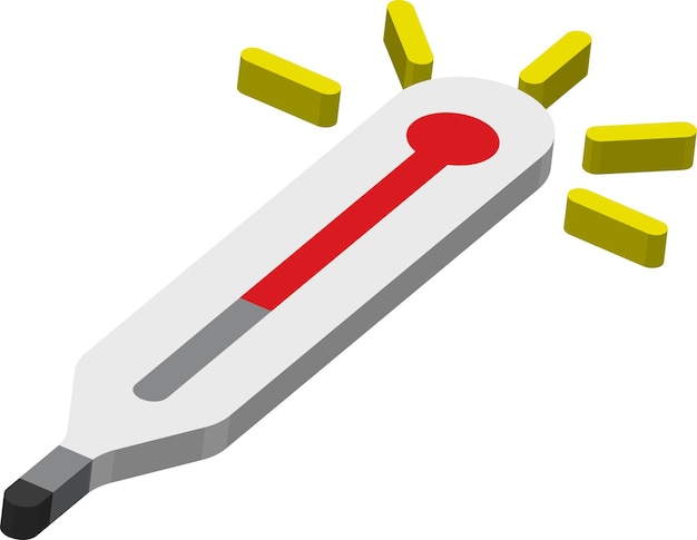 Thermometer for hospital illustration in 3D isometric style