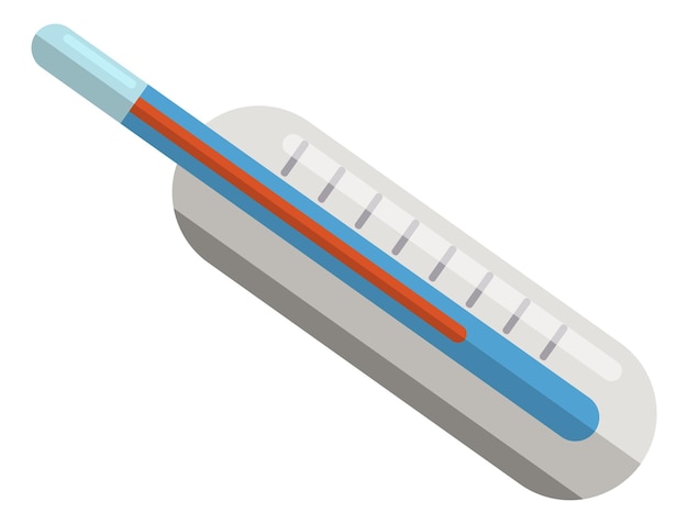 Значок термометра. медицинское устройство для измерения температуры тела на белом фоне