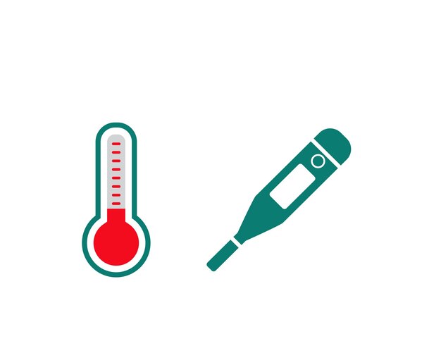 Vector thermometer icon flat style illustration temperature symbol