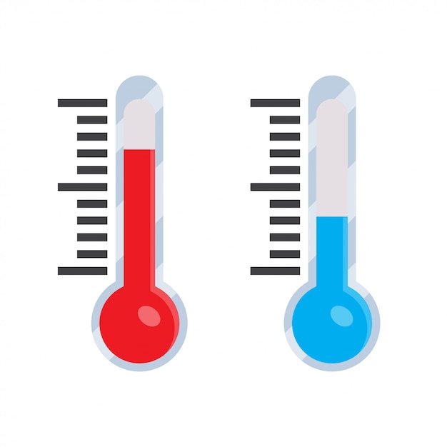 Vector thermometer icon in a flat style