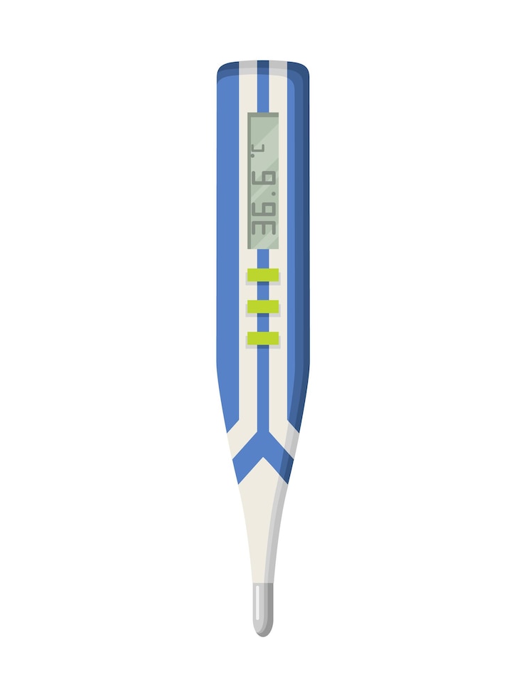 Vector thermometer icon. measuring body temperature