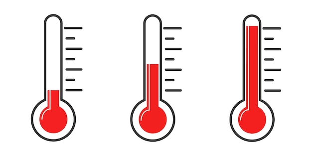 Thermometer icon Temperature measuring instrument illustration symbol Growth mercury vector