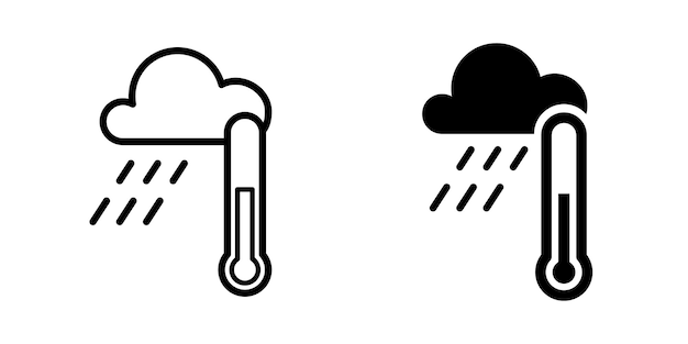 thermometer icon in trendy flat design