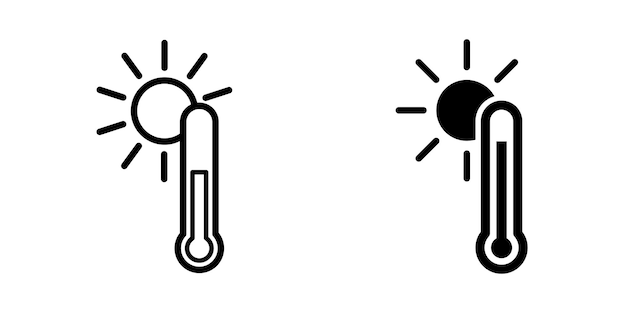 thermometer icoon in trendy plat ontwerp