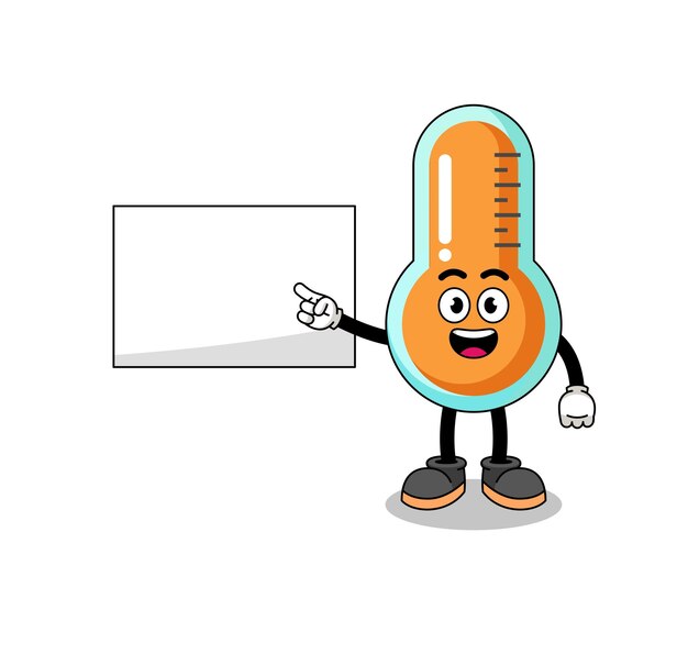 Thermometer illustration doing a presentation