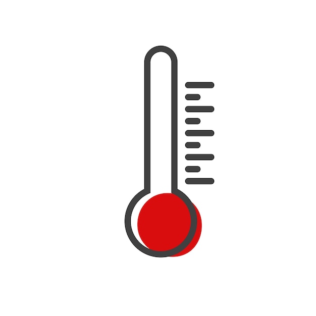 Thermometer lineair pictogram Weer schaal overzichtssymbool Vector illustratie geïsoleerd
