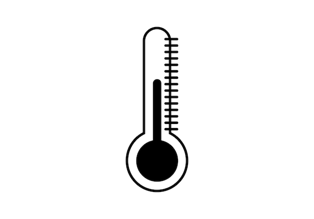 Thermometer - medisch hulpmiddel voor het meten van het platte vectorpictogram van de temperatuur voor apps en websites