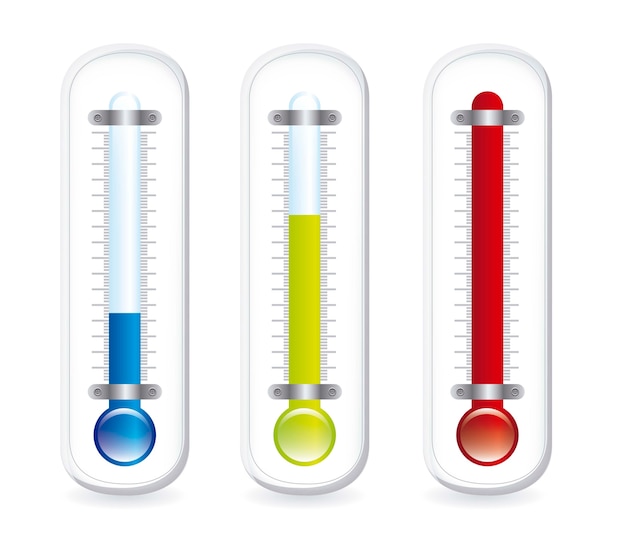 Vector thermometer met schaduw over witte achtergrond vector