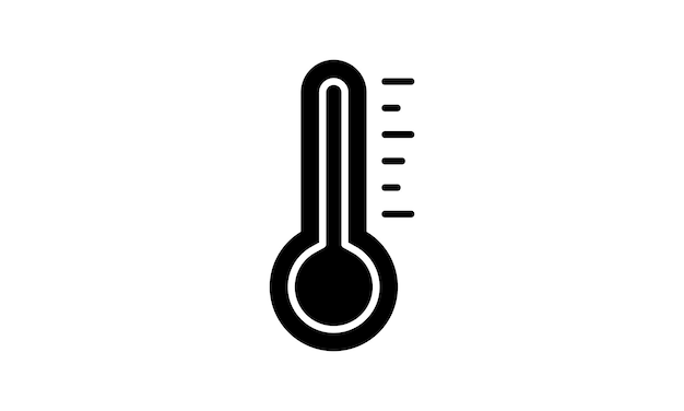 Thermometer vector icon in trendy line style design