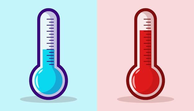 thermometerillustratie met zowel koude als warme temperaturen