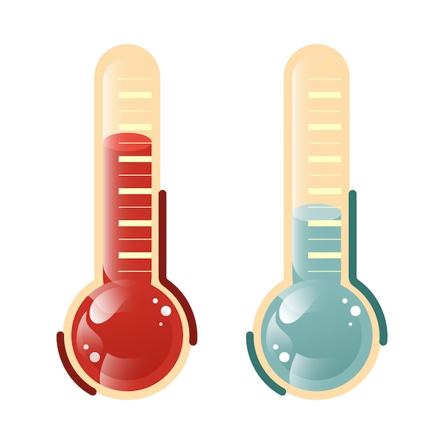 Вектор Термометры. измерение температуры. все сезоны, погода, сезон. векторная иллюстрация инструмента