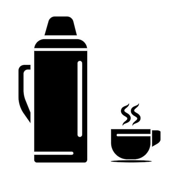 Thermos pictogram logo vector ontwerpsjabloon