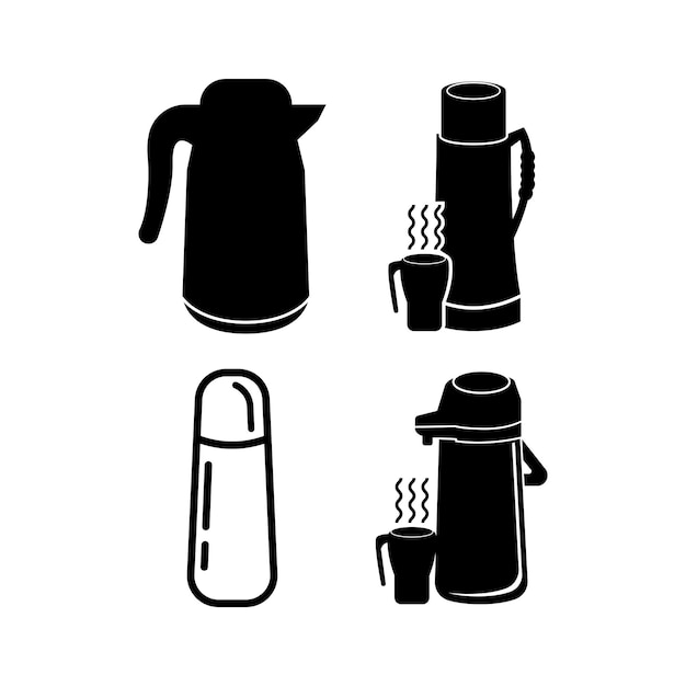 Thermoskan vector pictogram illustratie ontwerpsjabloon