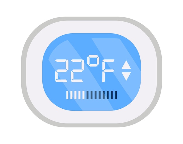 Thermostat display showing temperature flat icon Electric screen showing temperature