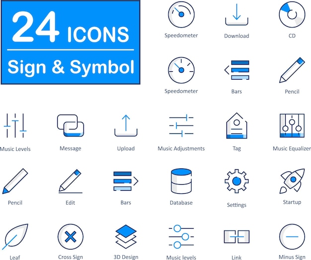 Это 24 красивых маленьких пикселей идеальных знаков и символов интерфейса векторных икон