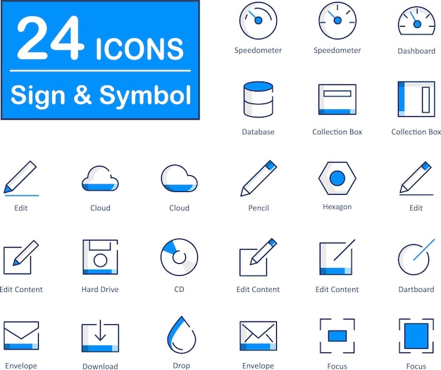 Это 24 красивых маленьких пикселей идеальных знаков и символов интерфейса векторных икон
