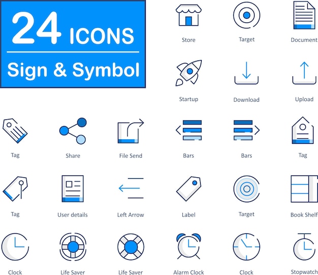 Это 24 красивых маленьких пикселей идеальных знаков и символов интерфейса векторных икон