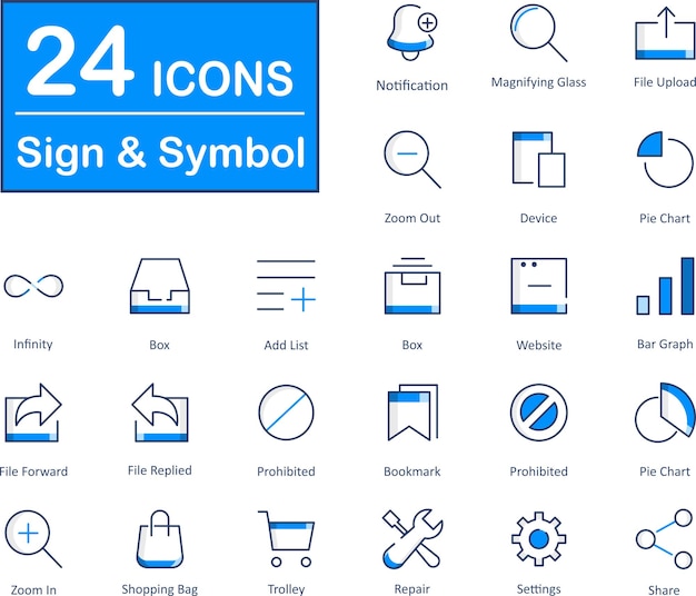 These are 24 beautiful small pixel perfect signs and symbols interface vector icons