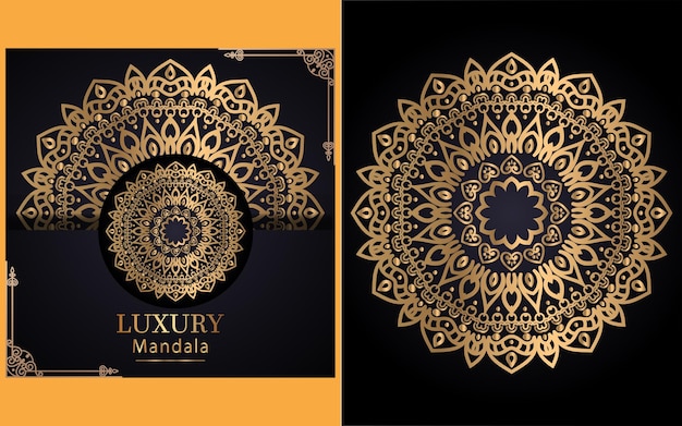 These are the luxury ornamental mandala design background in gold color