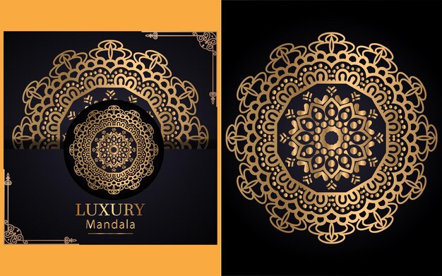 Vettore questi sono lo sfondo di design mandala ornamentale di lusso in colore oro