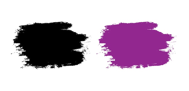 Thick black and purples brush strokes collection