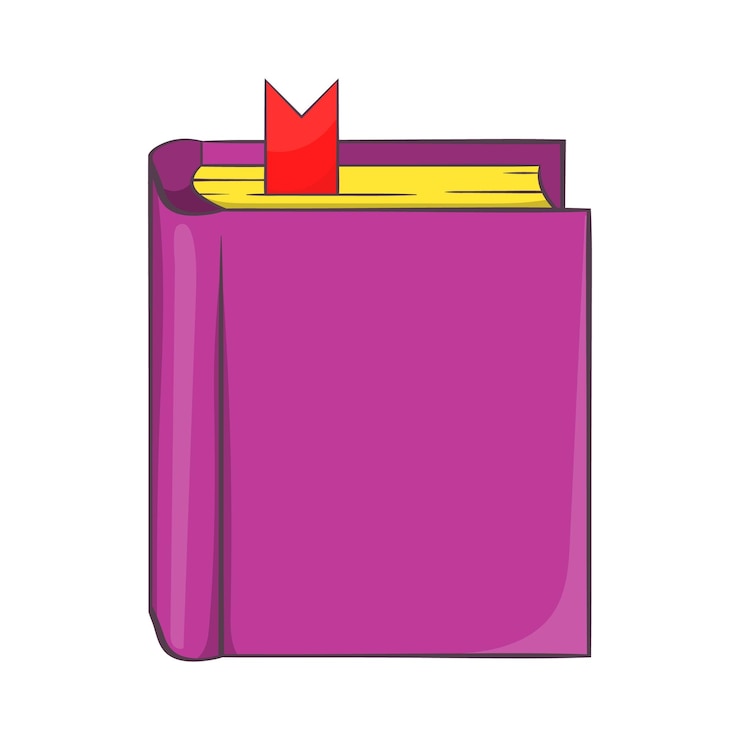 वेक्टर thick book with bookmark icon in cartoon style isolated on white background reading symbol
