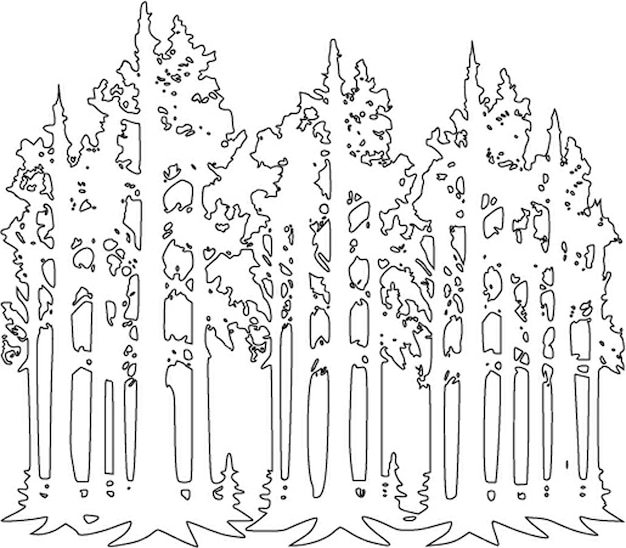 Vector thick forest sketch