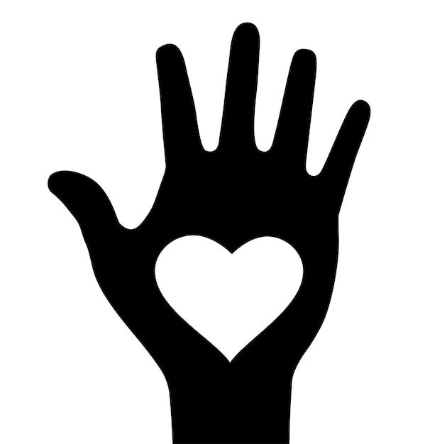 Толстая рука с векторной иллюстрацией сердца