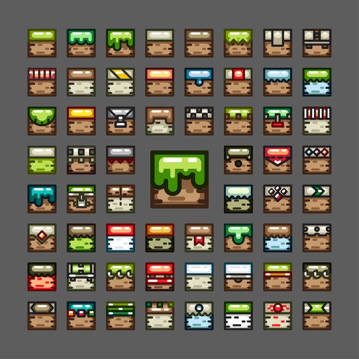 Vector thick line tile sets for video games