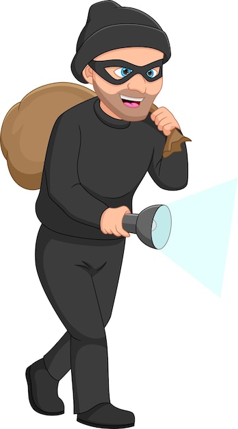 Thief cartoon on white background