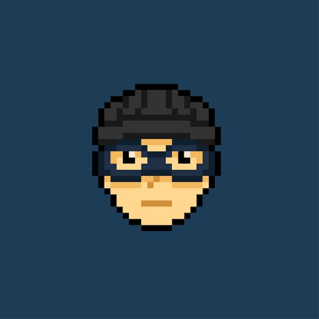 thief head in pixel art style