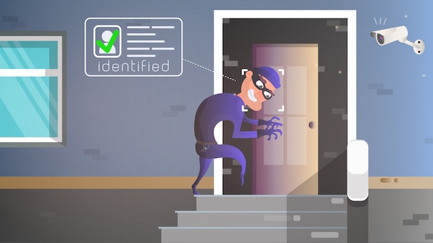 A thief sneaks into the house.