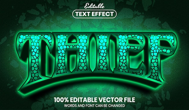 Thief text, editable text effect