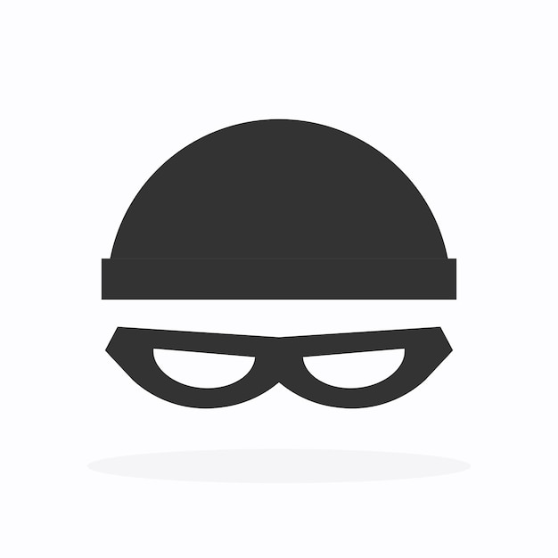 Thief with cap black icon Criminal logo Vector illustration in a flat trendy style Vector