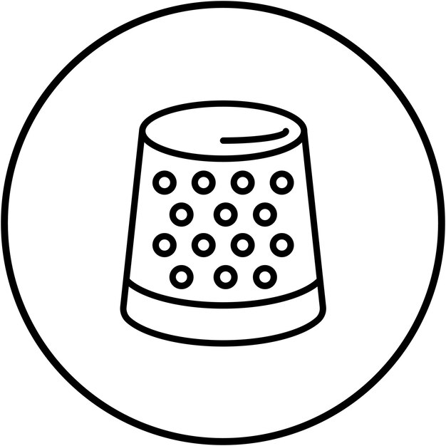 Vector thimble vector icon can be used for art and craft supplies iconset