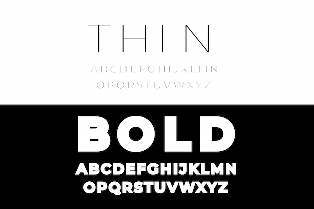 Thin and bold font