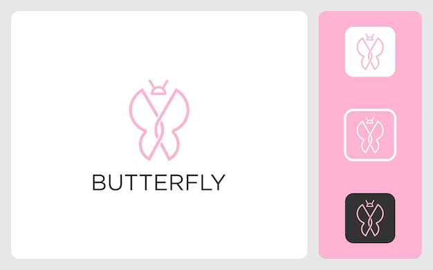 Logo premium a farfalla dalla linea sottile