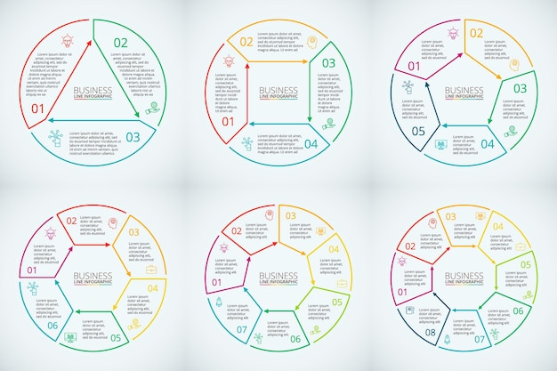 Thin line flat element for infographic